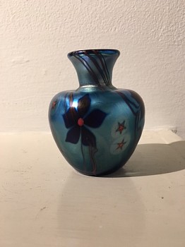 Lundberg Studios - Iridescent Blue Vase, 1977