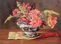 Dorothy Ochtman, Orange Dahlias (#15)
oil on board