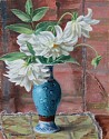Dorothy Ochtman, White Dahlias (#16)
oil on board