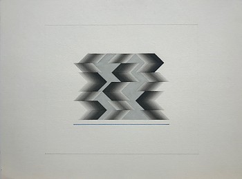 Sewell Sillman - Untitled ( Black and Grey with Blue Lines)