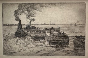 prints/drawings:&nbsp;Charles Adams Platt Canal Boats and Tugs, 1887