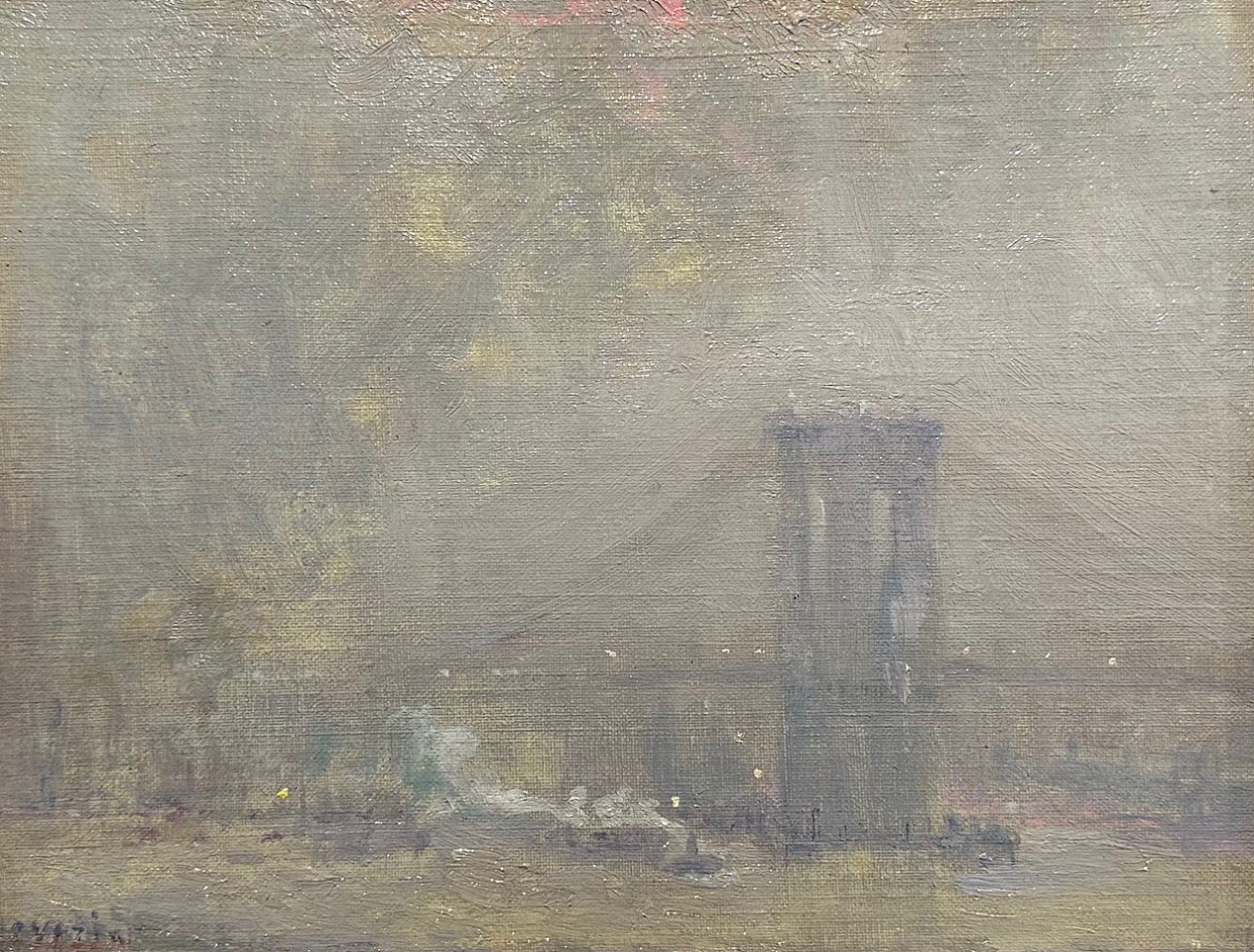 Charles Vezin, Gray Evening (Brooklyn Bridge)
oil on board, 8"" x 10""
JCAC 6948
$9,500