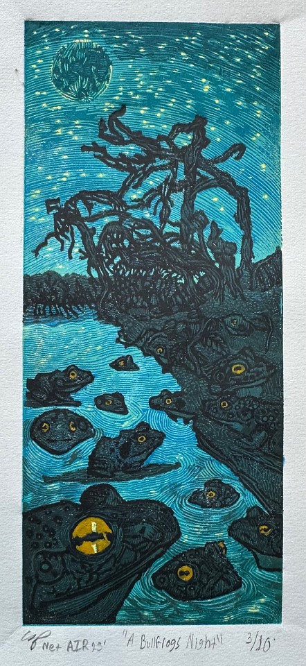Samuel Swap, A Bullfrog's Night
woodblock print, 7"" x 3""
SSW 1125.06
$1,500